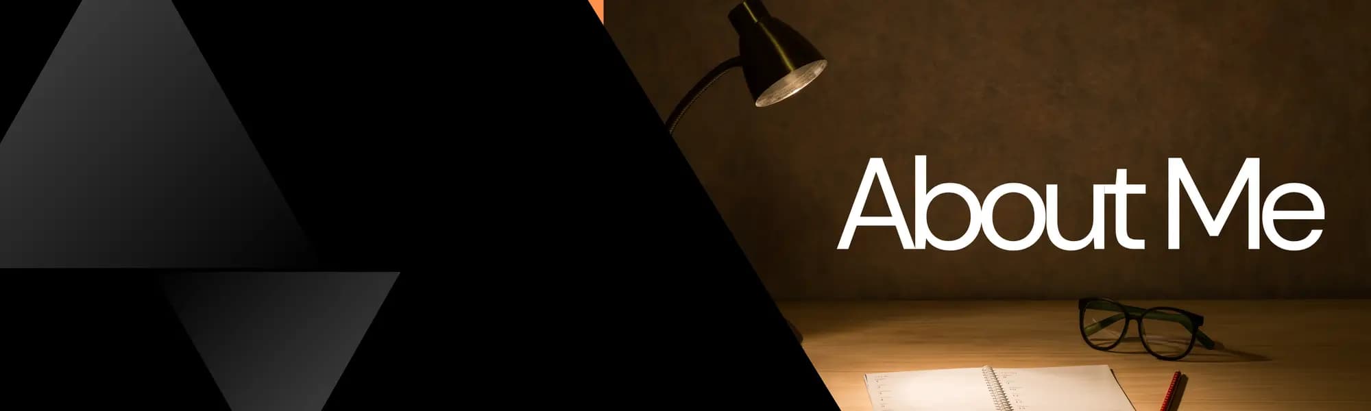 Banner image, that titles the page About Me.