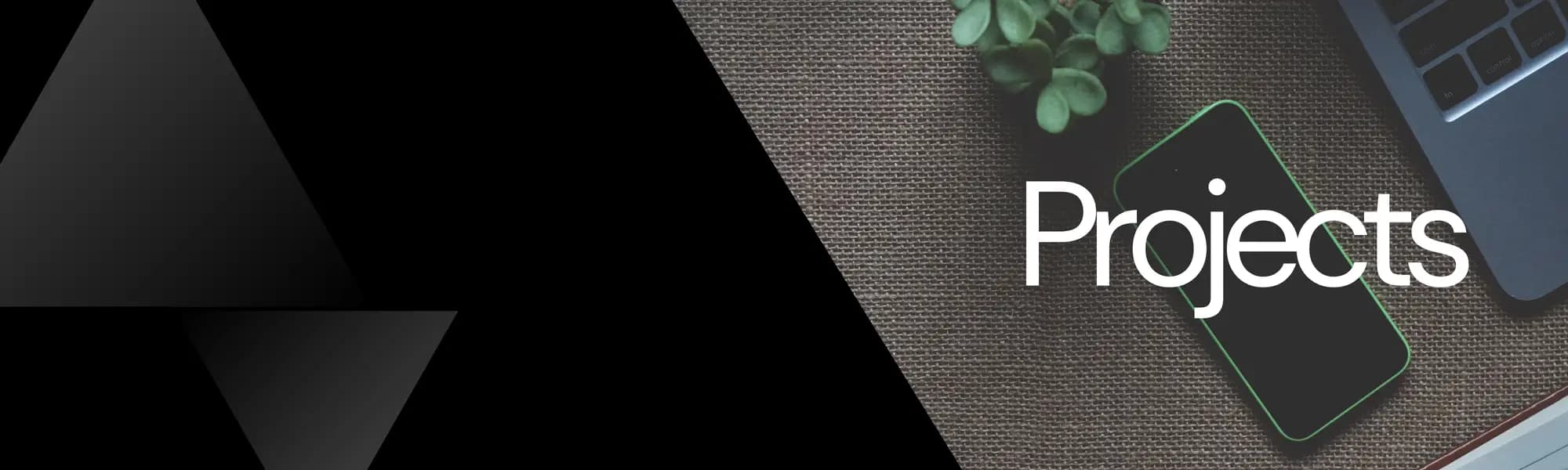 Banner image, that titles the page Projects.